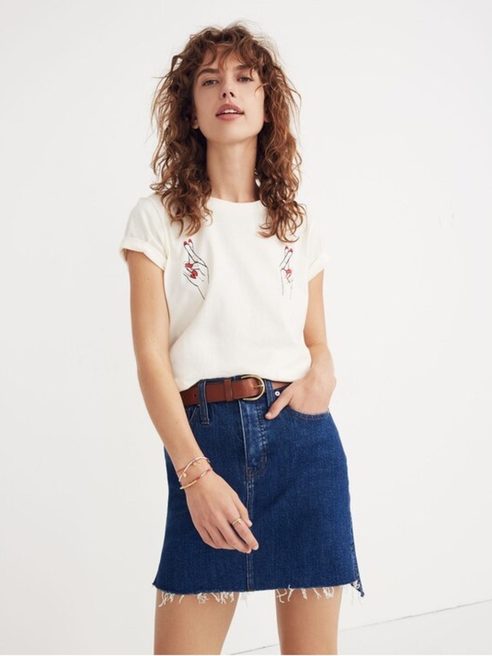 Madewell Stretch Denim Straight Mini Skirt: Step-Hem Edition Size 31